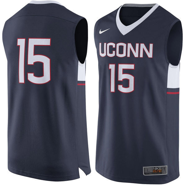 Nike UConn Huskies #15 Navy Blue Basketball College Jersey
