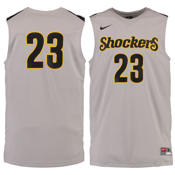 Nike Wichita State Shockers #23 Grey Basketball College Jersey
