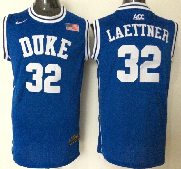 Duke Blue Devils 32 Christian Laettner Blue College Jersey