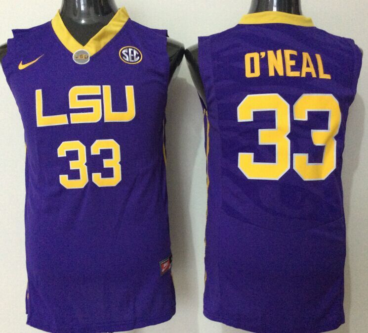 LSU Tigers 33 Shaquille O'Neal Purple College Jersey