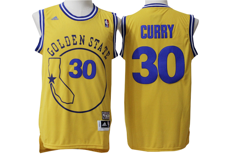 Warriors 30 Stephen Curry Yellow Hardwood Classics Jersey - Click Image to Close
