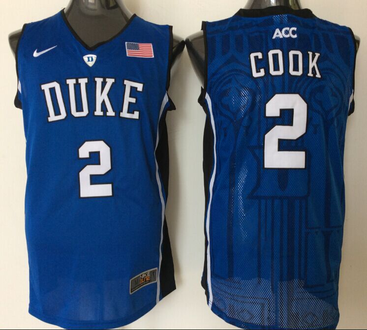 Duke Blue Devils 2 Quinn Cook Blue Basketball College Jersey