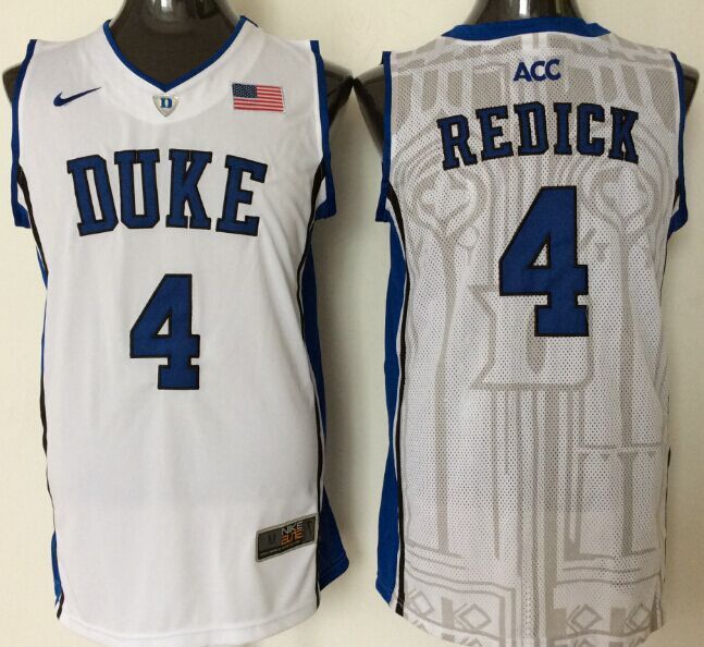 Duke Blue Devils 4 J.J. Redick White Basketball College Jersey