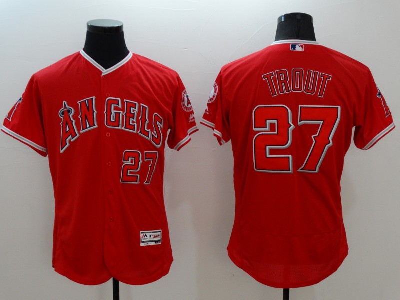 Angels 27 Mike Trout Red Flexbase Jersey