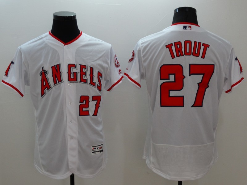 Angels 27 Mike Trout White Flexbase Jersey