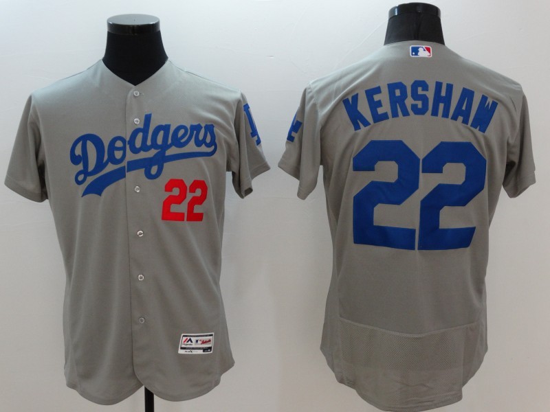 Dodgers 22 Clayton Kershaw Grey Flexbase Jersey