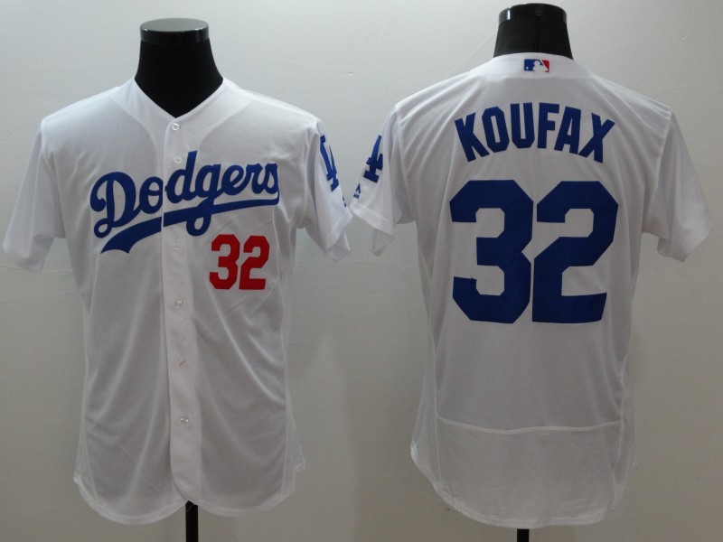 Dodgers 32 Sandy Koufax White Flexbase Jersey
