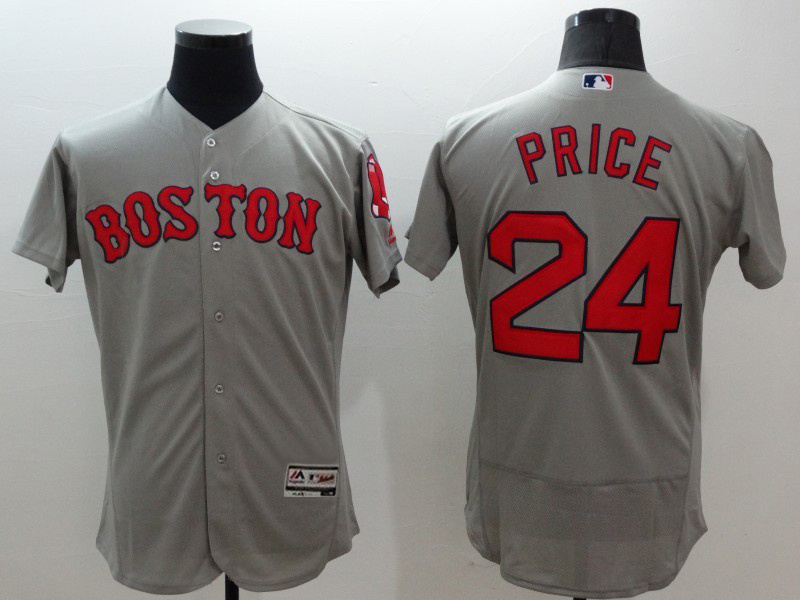 Red Sox 24 David Price Grey Flexbase Jersey
