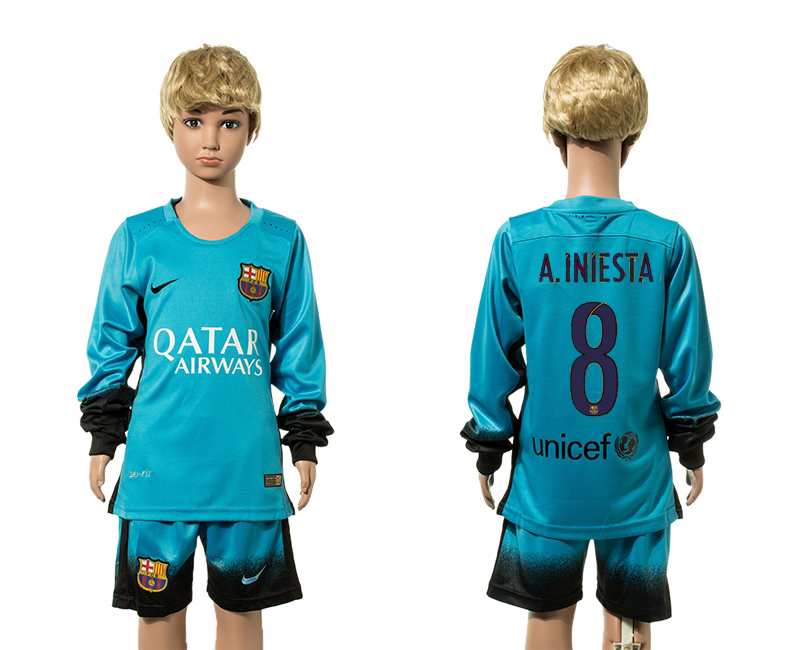 2015-16 Barcelona 8 A INIESTA Third Away Youth Jersey 2015-16 Barcelona 8 A INIESTA Third Away Youth Jersey