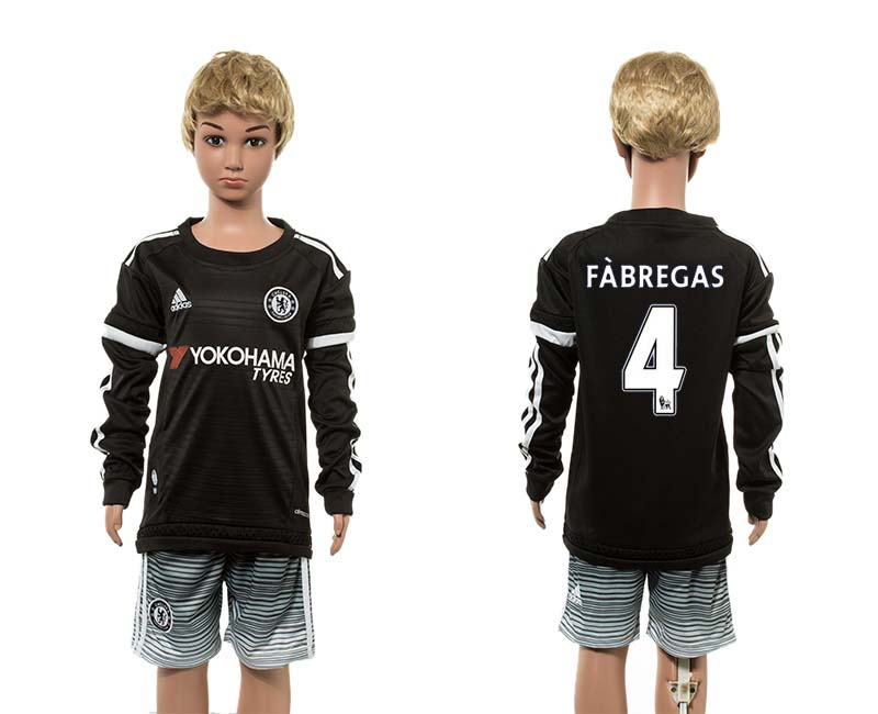 2015-16 Chelsea 4 FABREGAS Third Away Youth Long Sleeve Jersey