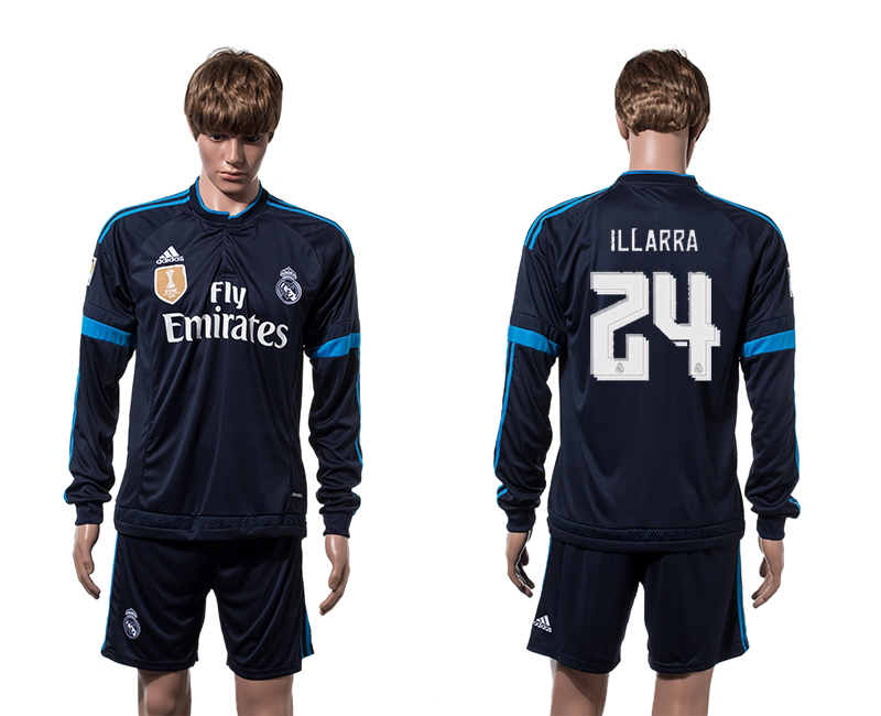 2015-16 Real Madrid 24 ILLARRA 2014 FIFA Club World Cup Champions Third Away Long Sleeve Jersey