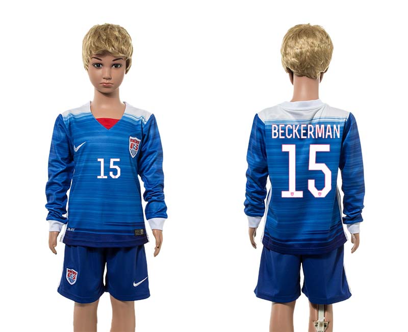 2015-16 USA 15 BECKERMAN Away Youth Jersey