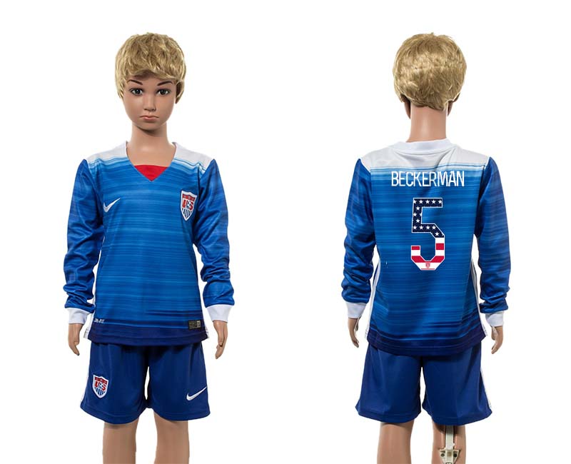 2015-16 USA 5 BECKERMAN Away Youth Independence Day Jersey