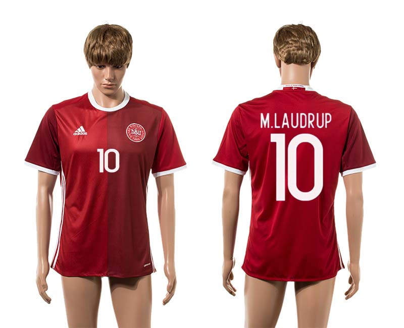 2016-17 Denmark 10 M LAUDRUP Home Thailand Jersey