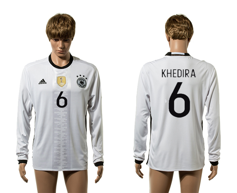 Germany 6 KHEDIRA Home UEFA Euro 2016 Long Sleeve Thailand Jersey