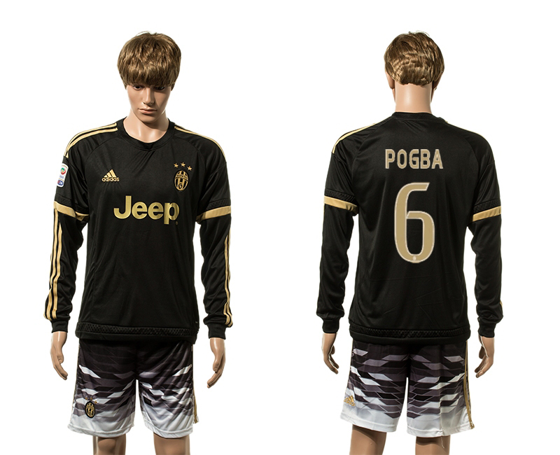 2015-16 Juventus 6 POGBA Third Away Long Sleeve Jersey