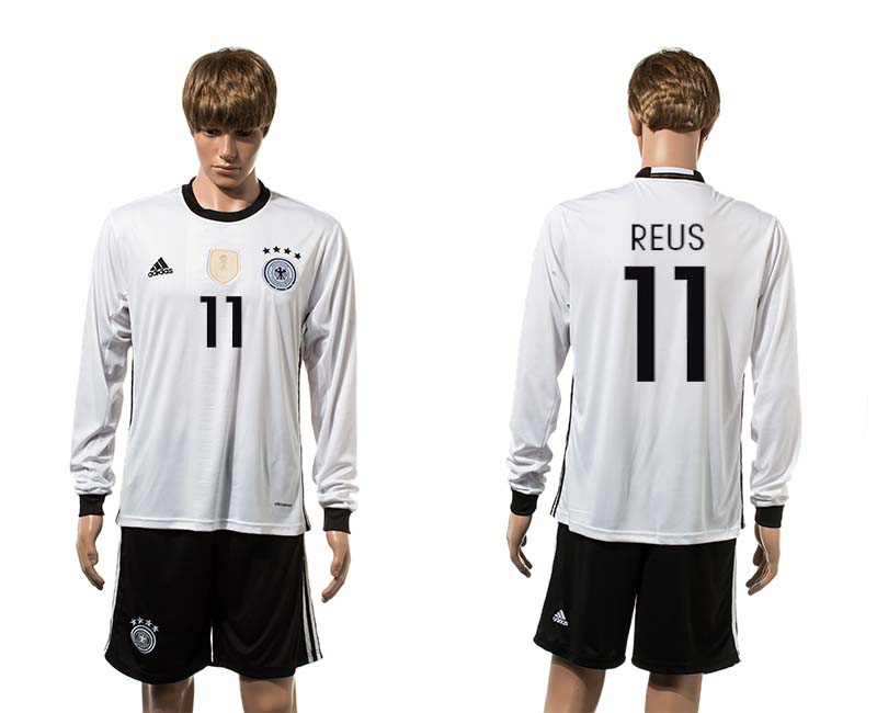 Germany 11 REUS Home UEFA Euro 2016 Long Sleeve Jersey