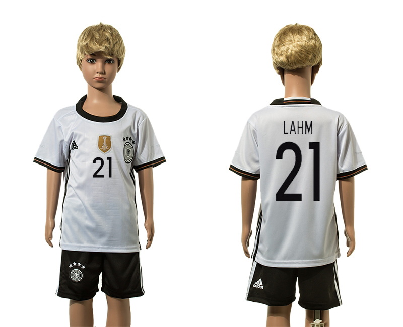 Germany 21 LAHM Home Youth UEFA Euro 2016 Jersey