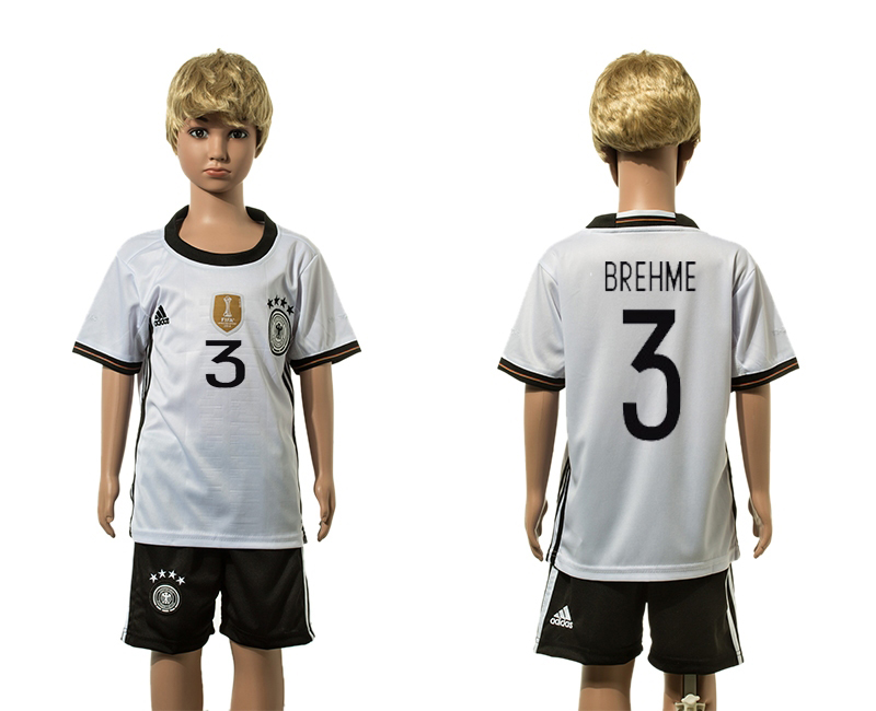 Germany 5 BREHME Home Youth UEFA Euro 2016 Jersey