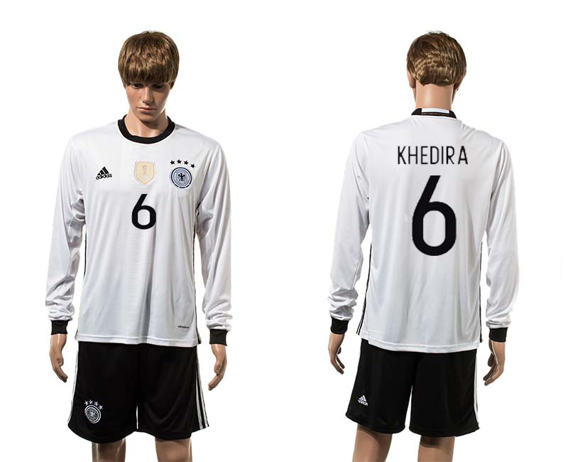 Germany 6 KHEDIRA Home UEFA Euro 2016 Long Sleeve Jersey
