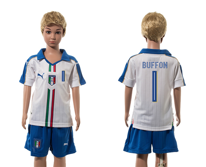 Italy 1 BUFFON Away Youth UEFA Euro 2016 Jersey