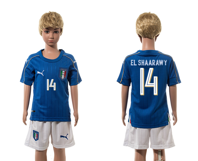 Italy 14 EL SHAARAWY Home Youth UEFA Euro 2016 Jersey