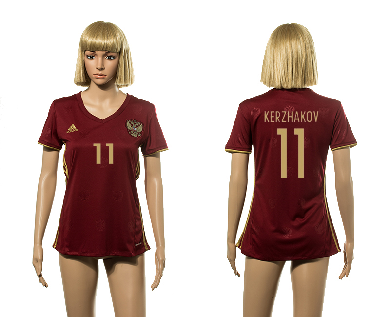 Russia 11 KERZHAKOV Home Women UEFA Euro 2016 Jersey
