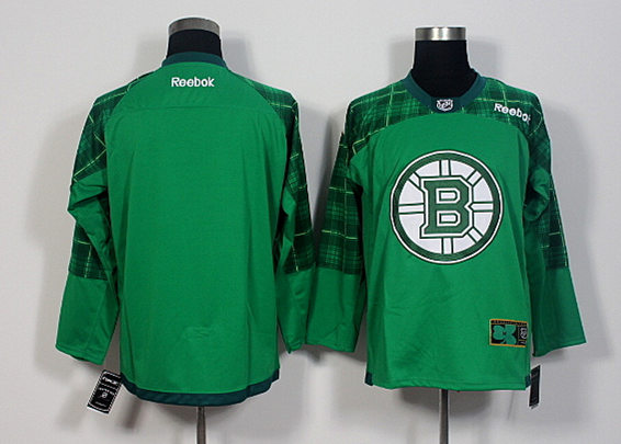 Bruins Blank Green St. Patrick's Day Reebok Jersey - Click Image to Close