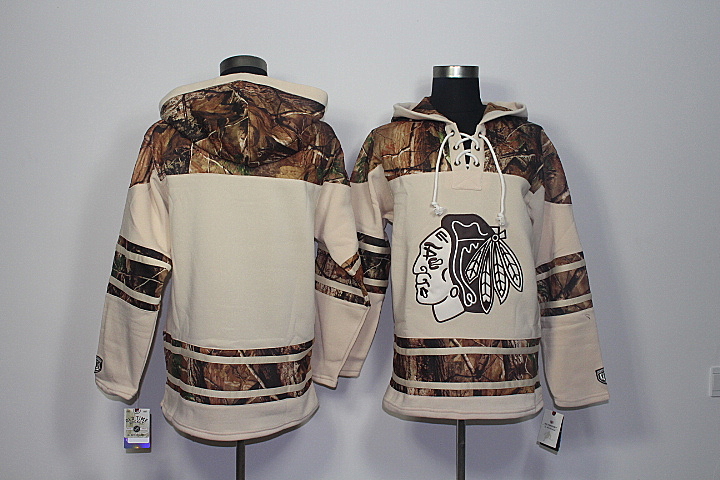 Blackhawks Blank Old Time Hockey Stone Realtree Lacer Name and Number Hoodie