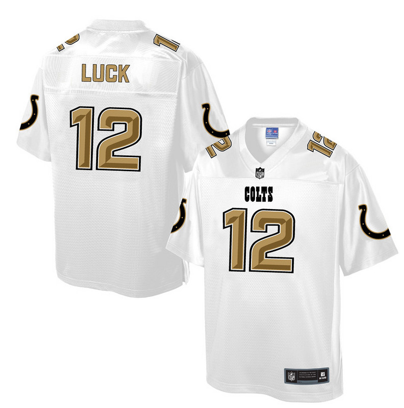 Nike Colts 12 Andrew Luck White Pro Line Elite Jersey