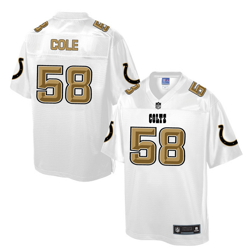 Nike Colts 58 Trent Cole White Pro Line Elite Jersey