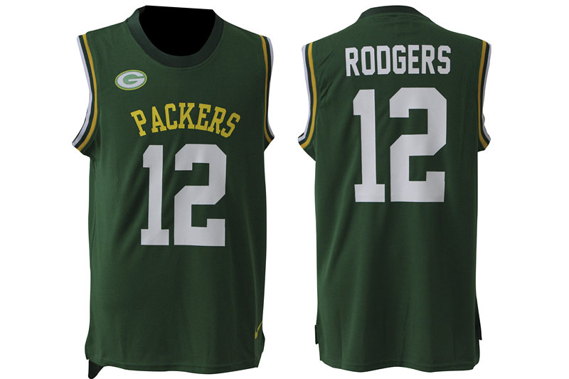 Nike Packers 12 Aaron Rodgers Green Player Name & Number Tank Top