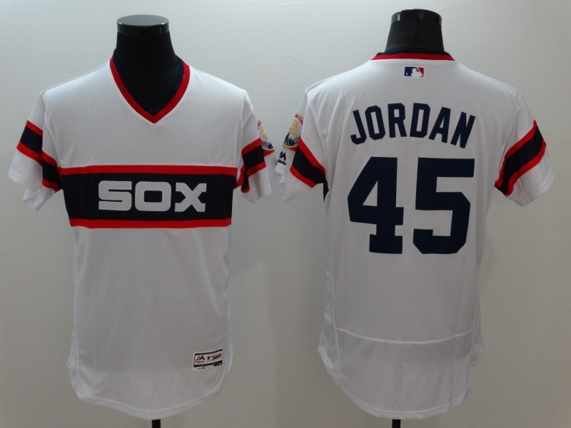 White Sox 45 Michael Jordan White Flexbase Jersey