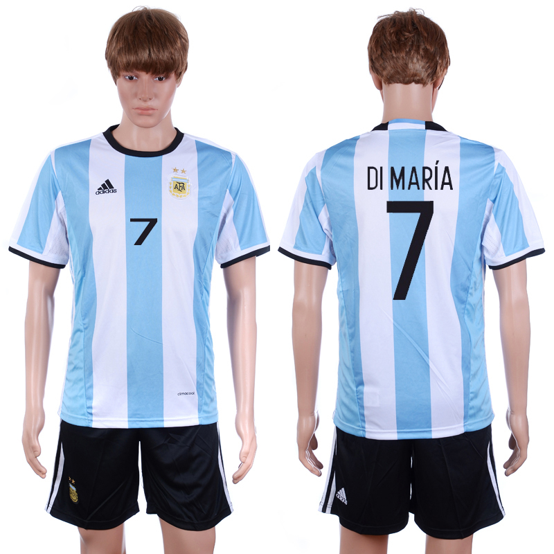 Argentina 7 DI MARIA Home 2016 Copa America Centenario Soccer Jersey Argentina 7 DI MARIA Home 2016 Copa America Centenario Soccer Jersey