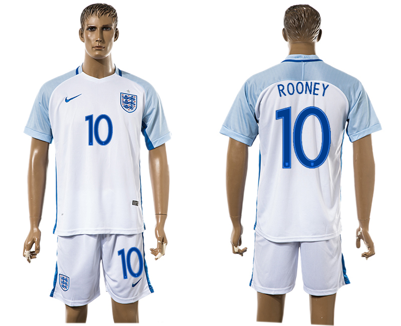 England 10 ROONEY Home UEFA Euro 2016 Soccer Jersey