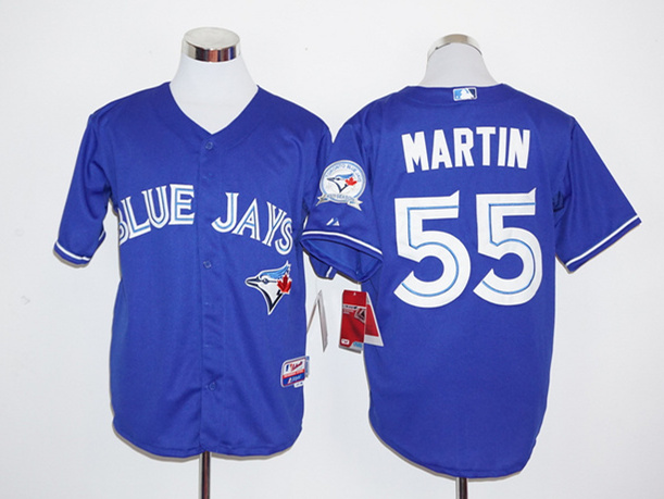 Blue Jays 55 Russell Martin Blue 40th Anniversary Cool Base Jersey