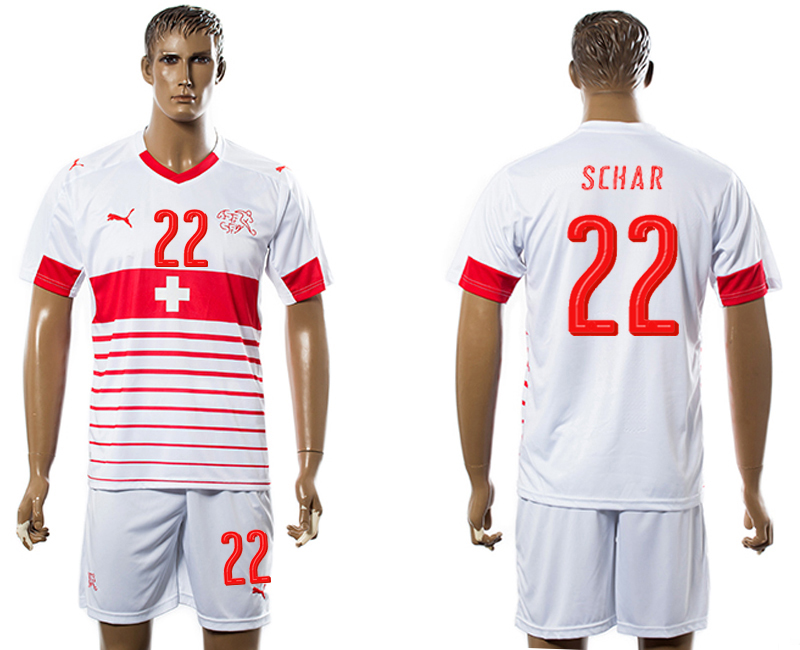 Switzerland 22 SCHAR Away UEFA Euro 2016 Soccer Jersey