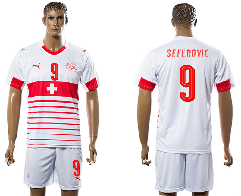 Switzerland 9 SEFEROVIC Away UEFA Euro 2016 Soccer Jersey