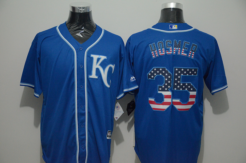 Royals 35 Eric Hosmer Blue US Flag New Cool Base Jersey Royals 35 Eric Hosmer Blue US Flag New Cool Base Jersey