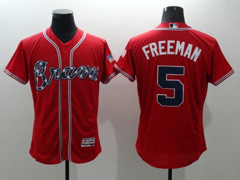 Braves 5 Freddie Freeman Red Flexbase Jersey