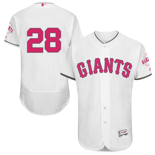 Giants 28 Buster Posey White 2016 Mother's Day Flexbase Jersey