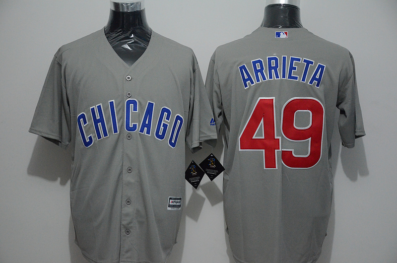 Cubs 49 Jake Arrieta Grey New Cool Base Jersey