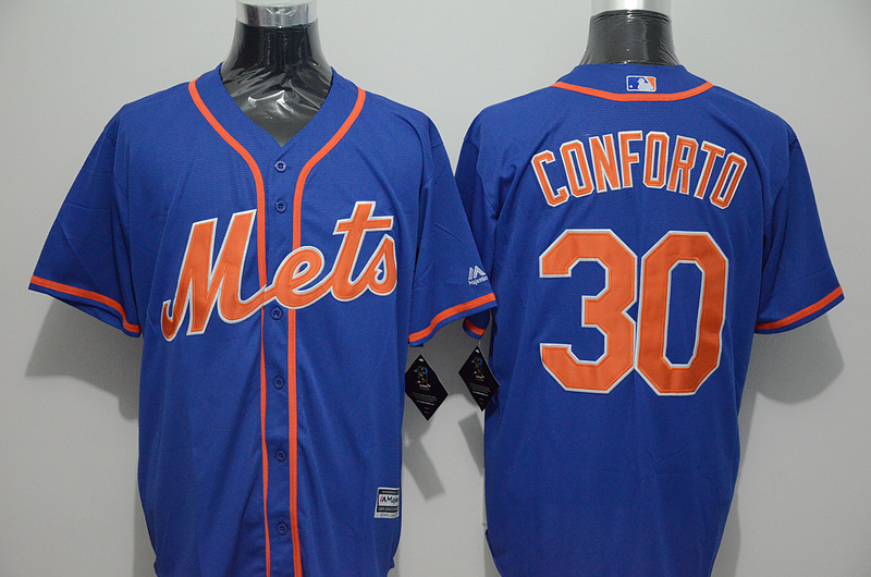Mets 30 Michael Conforto Blue New Cool Base Jersey