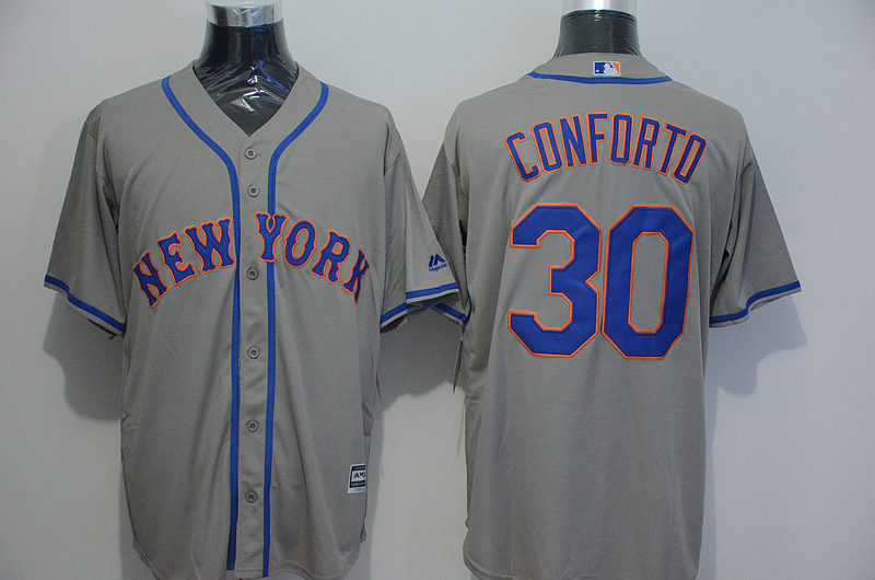 Mets 30 Michael Conforto Grey New Cool Base Jersey