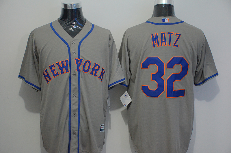 Mets 32 Steven Matz Grey New Cool Base Jersey