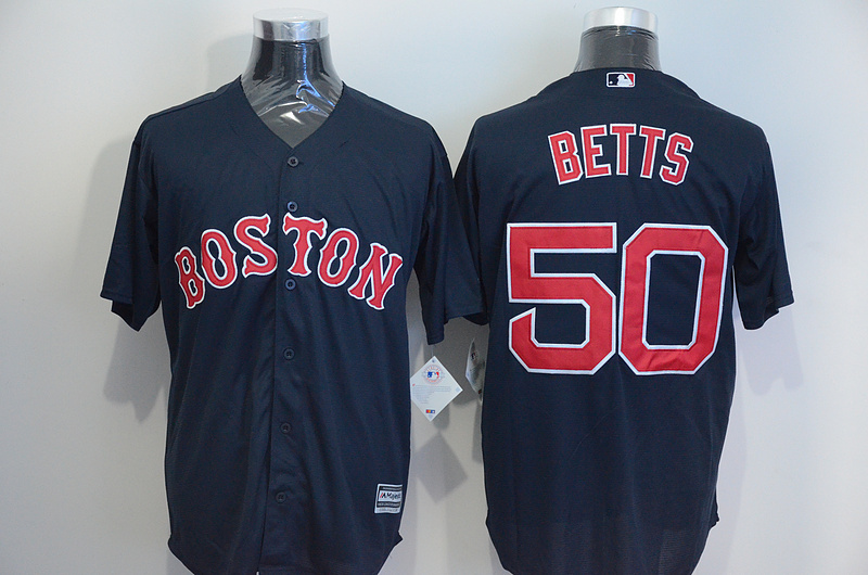 Red Sox 50 Mookie Betts Blue New Cool Base Jersey