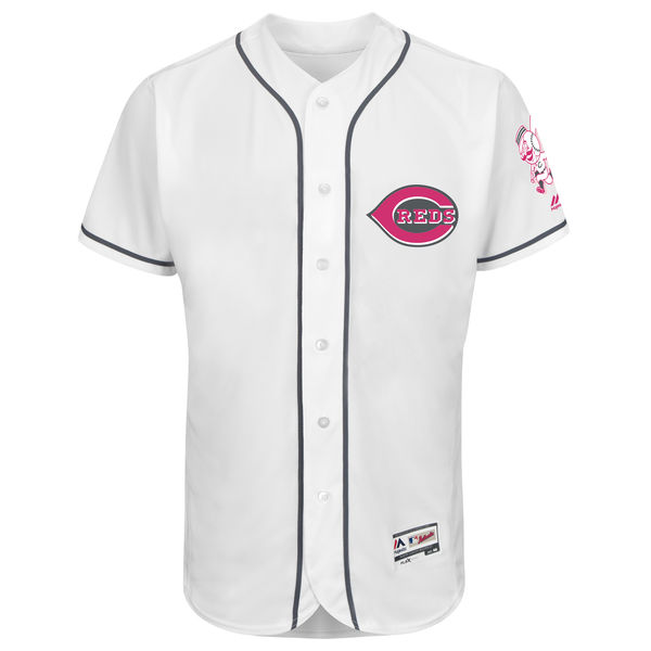 Reds Blank White 2016 Mother's Day Flexbase Jersey