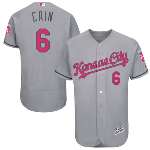 Royals 6 Lorenzo Cain Grey 2016 Mother's Day Flexbase Jersey