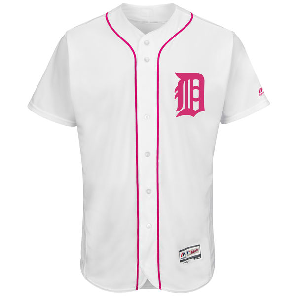 Tigers Blank White 2016 Mother's Day Flexbase Jersey