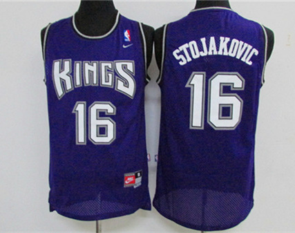Kings 16 Peja Stojakovic Purple Stitched Jersey